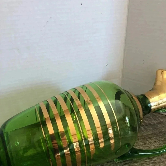 Vtg Green and Gold Jug - Picture 6 of 9